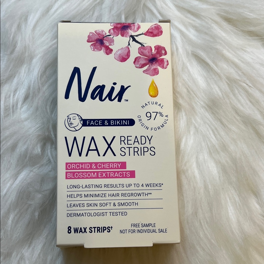 Nair Wax Ready Strips with Orchid & Cherry - 8 Wax Strips
